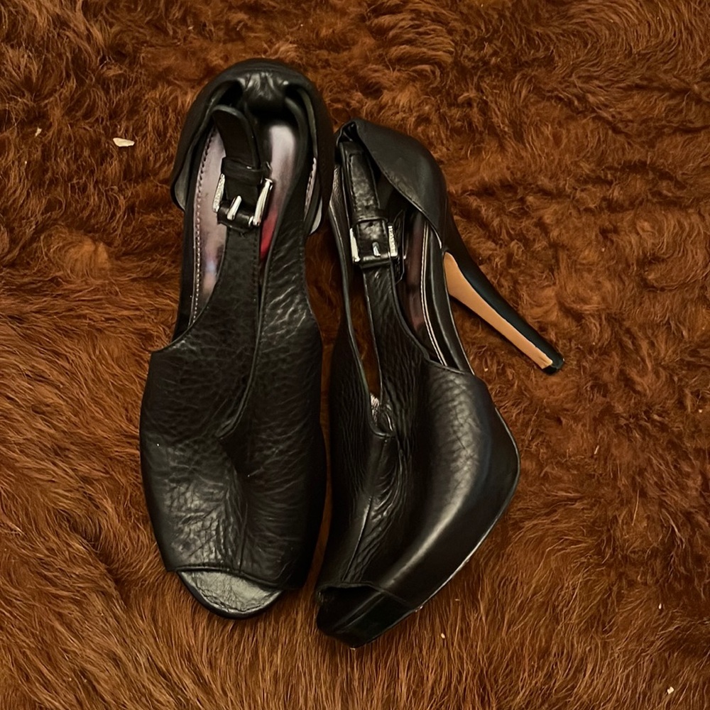 Coach Elegant Black Leather Heels